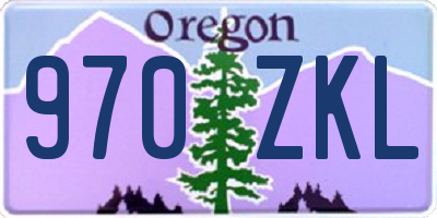 OR license plate 970ZKL