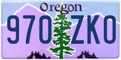 OR license plate 970ZKO