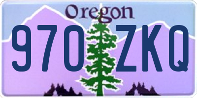 OR license plate 970ZKQ