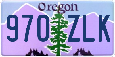 OR license plate 970ZLK