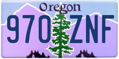 OR license plate 970ZNF