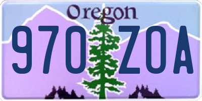 OR license plate 970ZOA