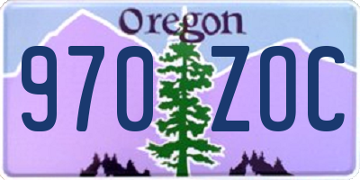 OR license plate 970ZOC