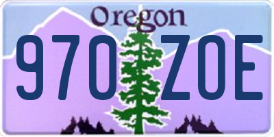 OR license plate 970ZOE