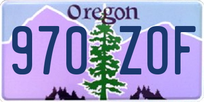 OR license plate 970ZOF