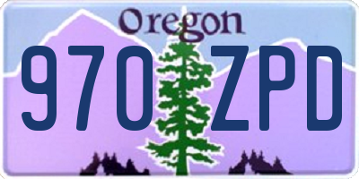 OR license plate 970ZPD