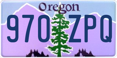 OR license plate 970ZPQ