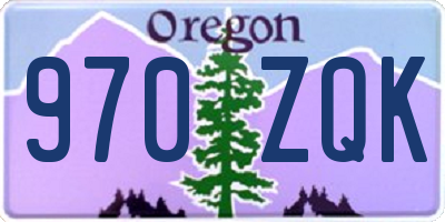 OR license plate 970ZQK