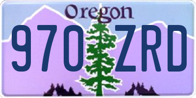 OR license plate 970ZRD
