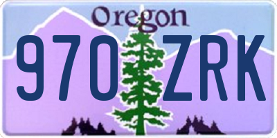 OR license plate 970ZRK