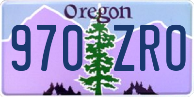 OR license plate 970ZRO