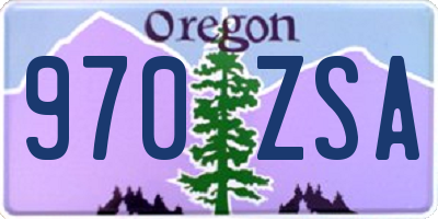 OR license plate 970ZSA