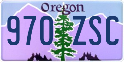 OR license plate 970ZSC