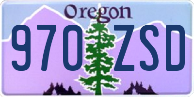 OR license plate 970ZSD