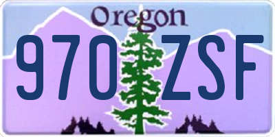 OR license plate 970ZSF