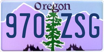 OR license plate 970ZSG