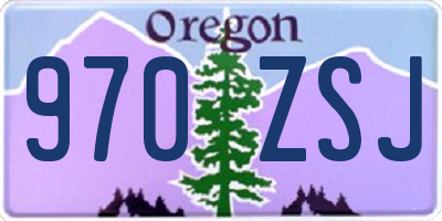 OR license plate 970ZSJ