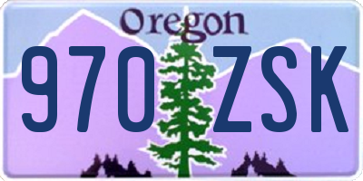 OR license plate 970ZSK
