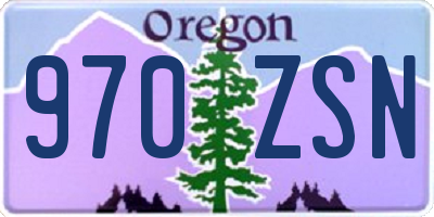 OR license plate 970ZSN