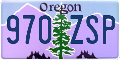 OR license plate 970ZSP