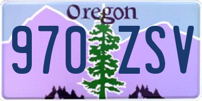 OR license plate 970ZSV