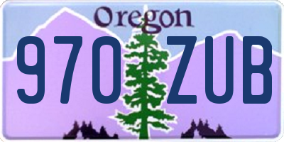 OR license plate 970ZUB