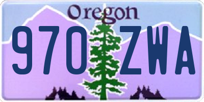 OR license plate 970ZWA