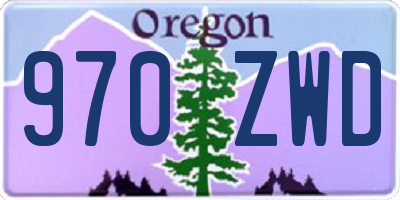 OR license plate 970ZWD