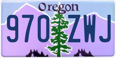 OR license plate 970ZWJ