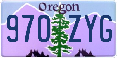 OR license plate 970ZYG
