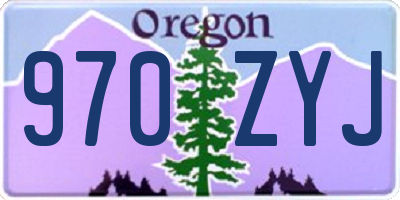 OR license plate 970ZYJ
