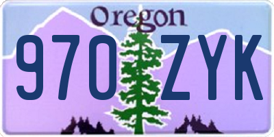 OR license plate 970ZYK