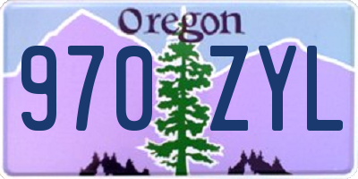 OR license plate 970ZYL