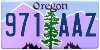OR license plate 971AAZ