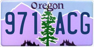 OR license plate 971ACG