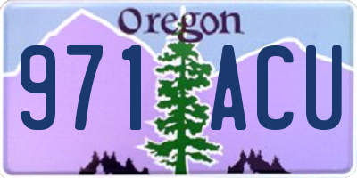 OR license plate 971ACU