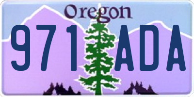 OR license plate 971ADA