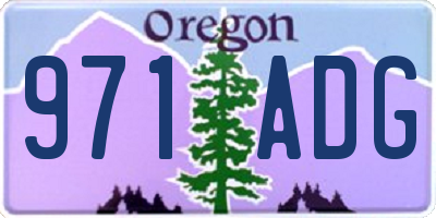 OR license plate 971ADG