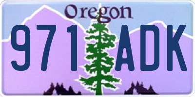 OR license plate 971ADK