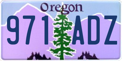 OR license plate 971ADZ