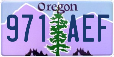 OR license plate 971AEF