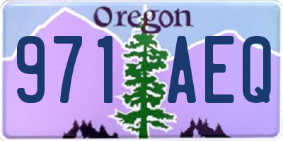 OR license plate 971AEQ