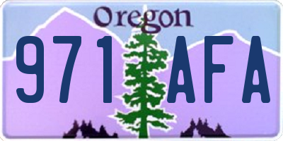 OR license plate 971AFA
