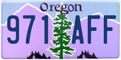 OR license plate 971AFF