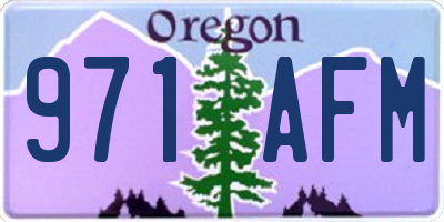 OR license plate 971AFM