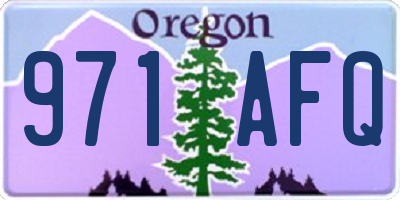OR license plate 971AFQ