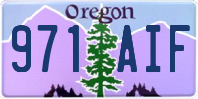 OR license plate 971AIF