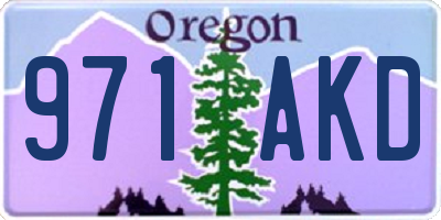 OR license plate 971AKD