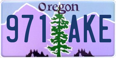 OR license plate 971AKE