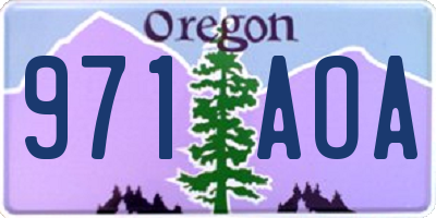 OR license plate 971AOA